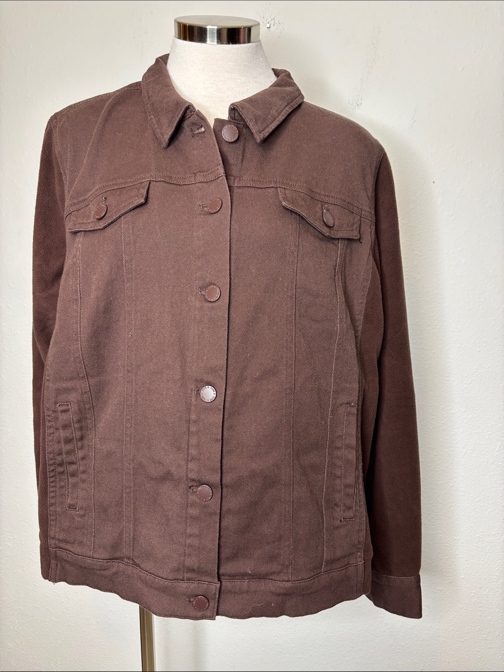Belle by Kim Gravel Brown Denim-Style Jacket